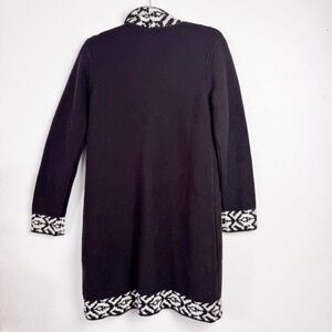 Ariat Womens Brown Fair Isle Open Front Longline Cardigan Sweater Size Small